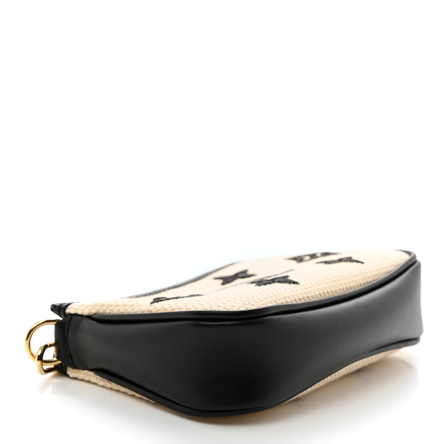 Cotton Monogram Giant Mini Pochette Accessories Beige Black