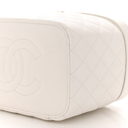 Chanel Caviar Quilted Large Vanity Pouch White 9 of 10