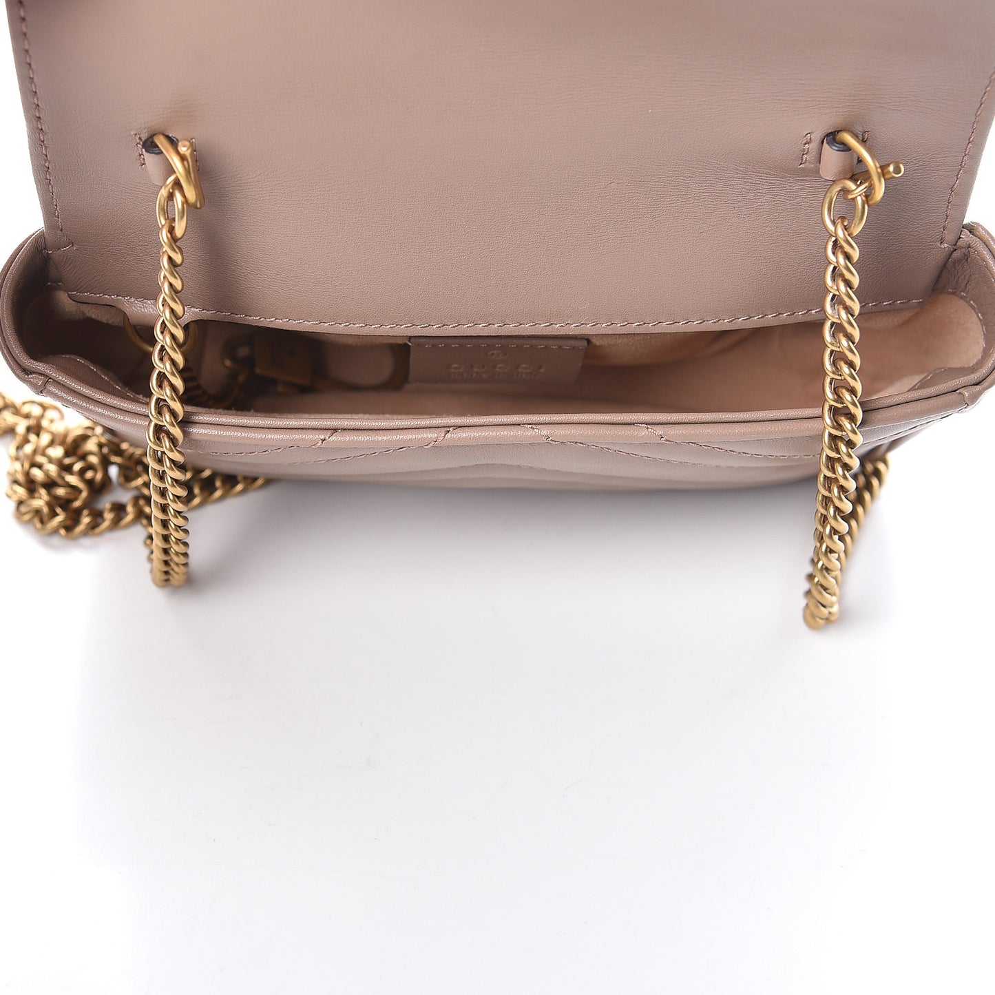 Calfskin Matelasse Super Mini GG Marmont Shoulder Bag Porcelain Rose