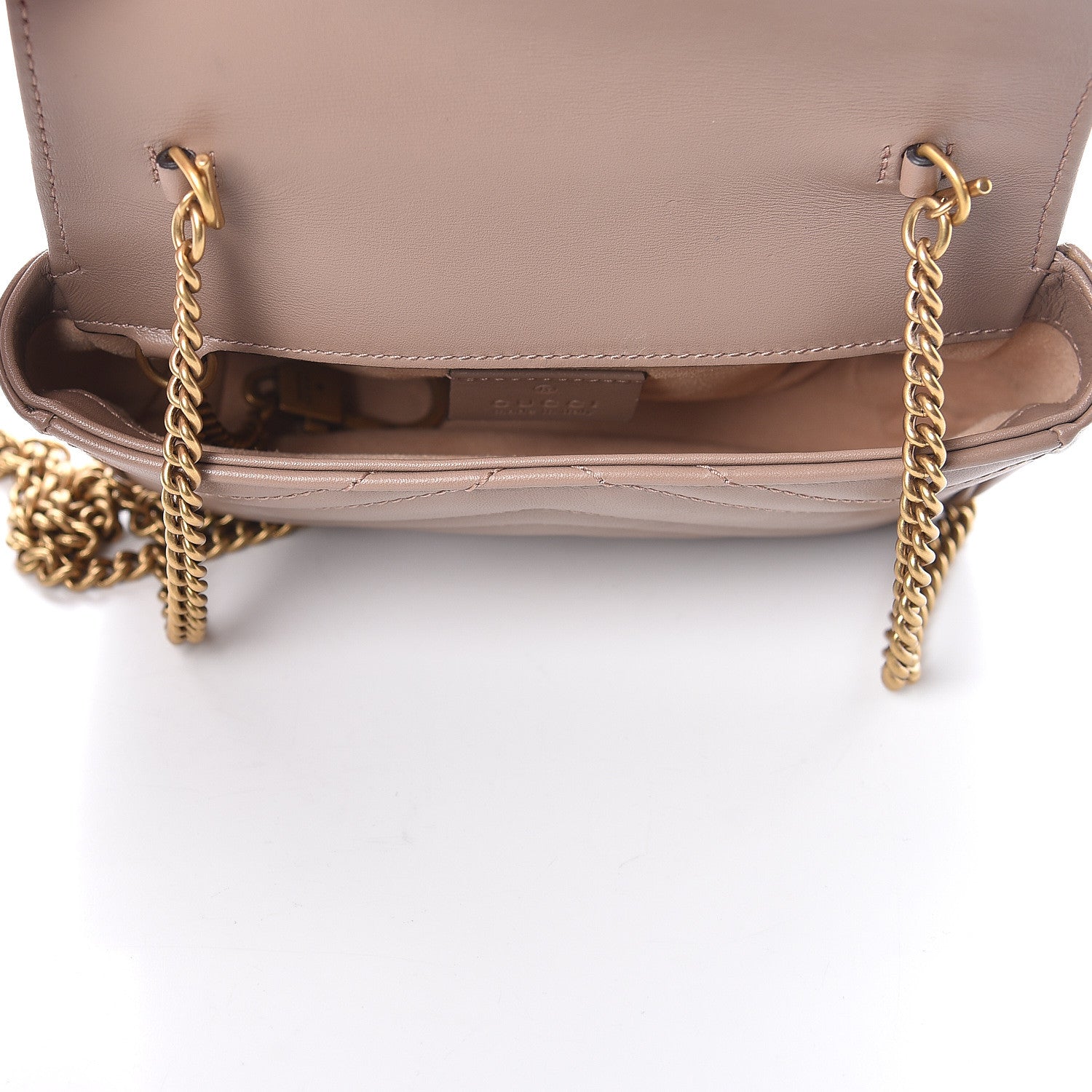Gucci Calfskin Matelasse Super Mini GG Marmont Shoulder Bag Porcelain Rose 5 of 11