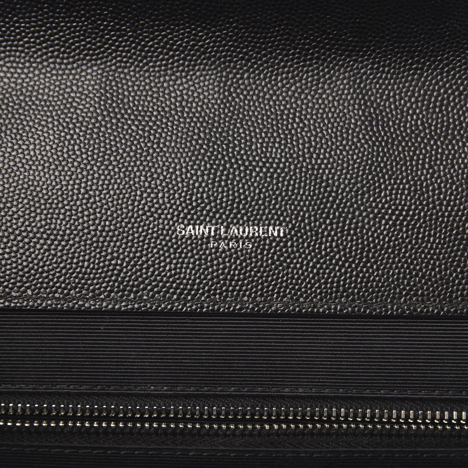 Saint Laurent Grain De Poudre Textured Mixed Matelasse Large Triquilt Monogram Satchel Black 6 of 10