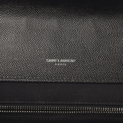 Saint Laurent Grain De Poudre Textured Mixed Matelasse Large Triquilt Monogram Satchel Black 6 of 10