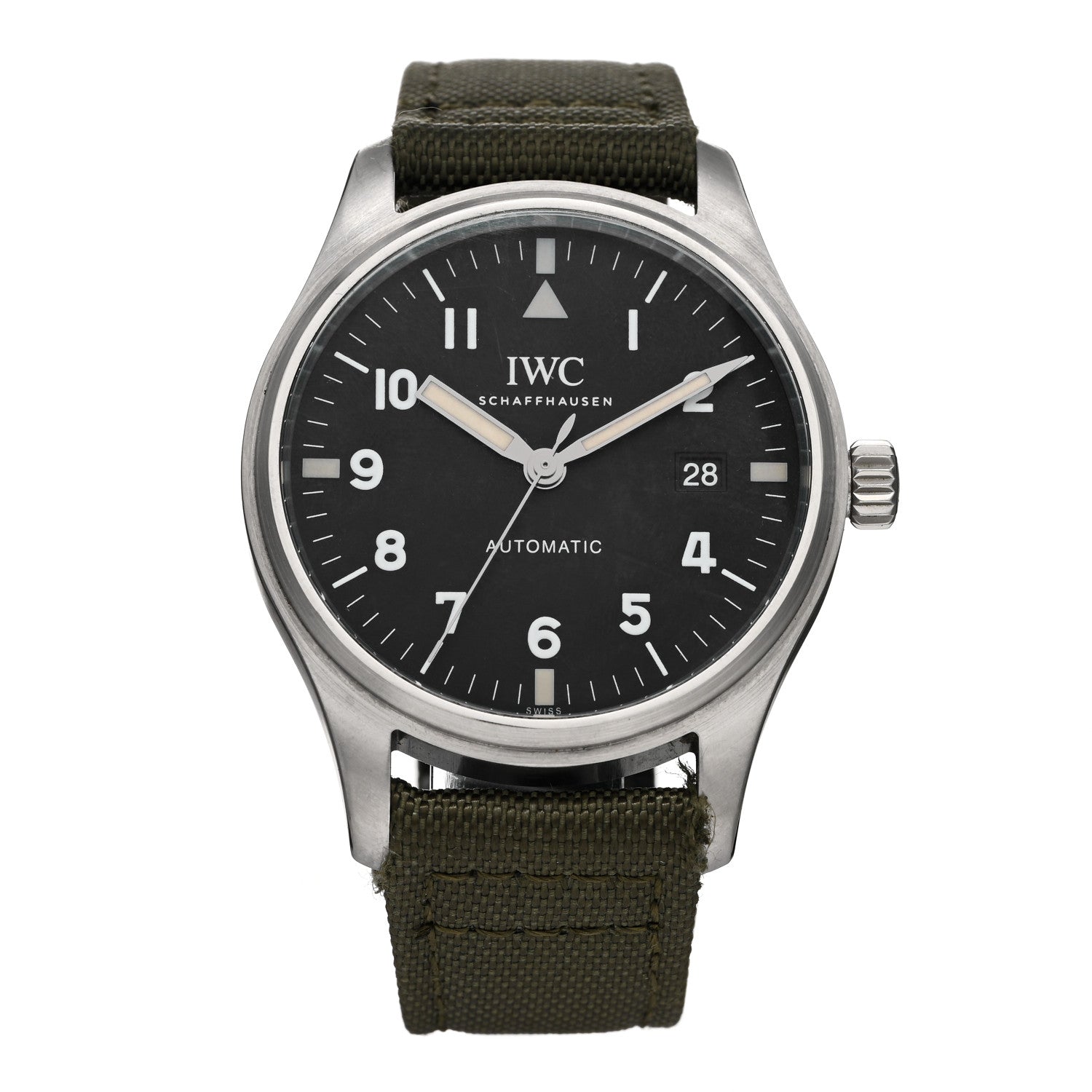 IWC Stainless Steel Fabric 40mm Pilot Mark XI Tribute Automatic Watch Black IW327007 1 of 4