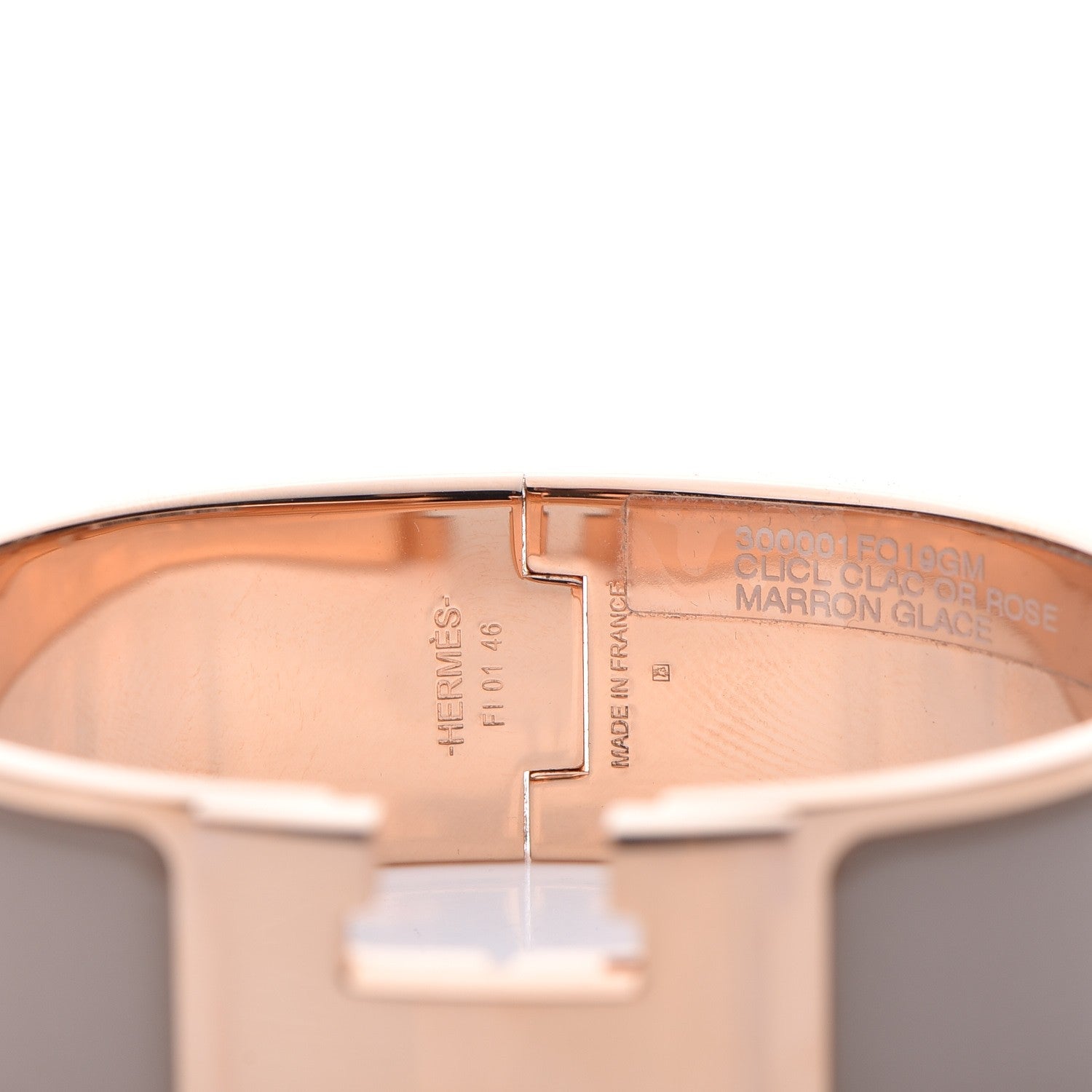 Hermes Enamel Wide Clic Clac H Bracelet GM Marron Glace 4 of 5