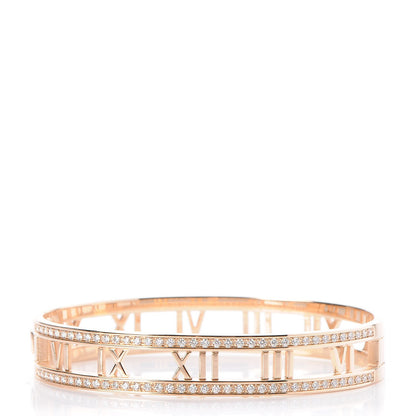 Tiffany 18K Rose Gold Atlas Open Hinged Bangle M 1 of 6