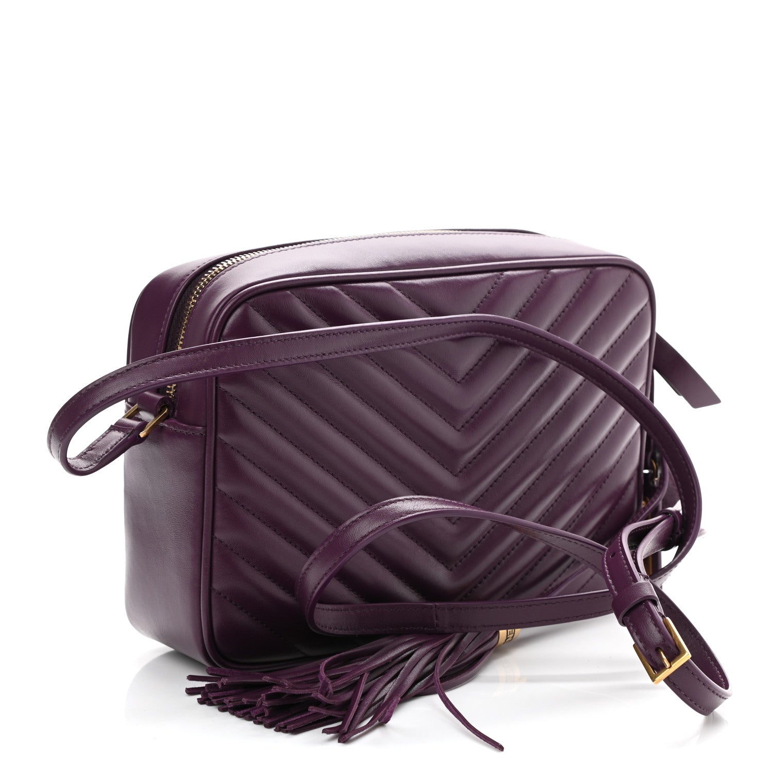 Saint Laurent Calfskin Matelasse Monogram Lou Camera Bag Purple 3 of 10