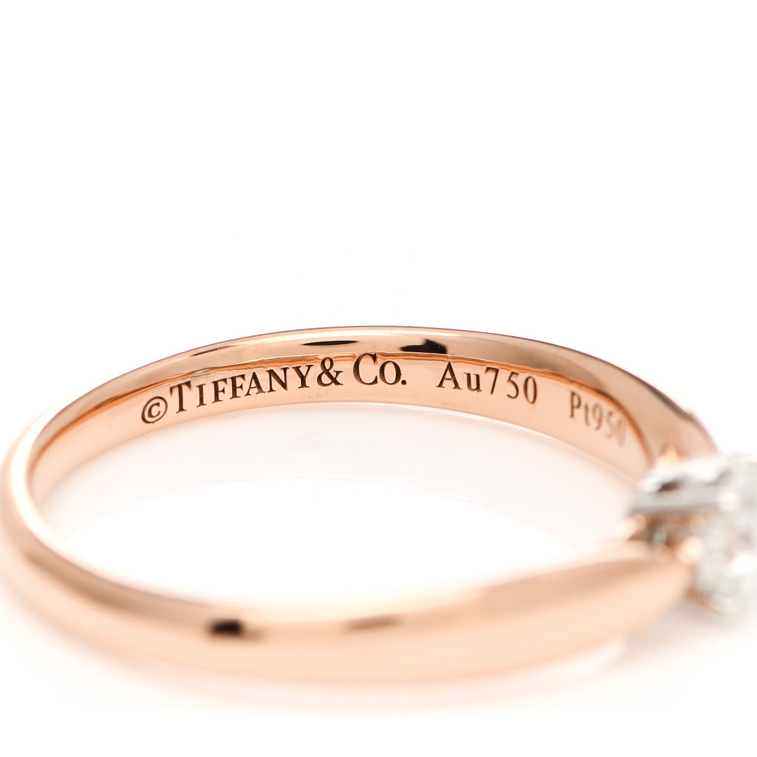 Tiffany 18K Rose Gold Platinum Diamond .27ct Harmony Solitaire Engagement Ring 52 6 5 of 7