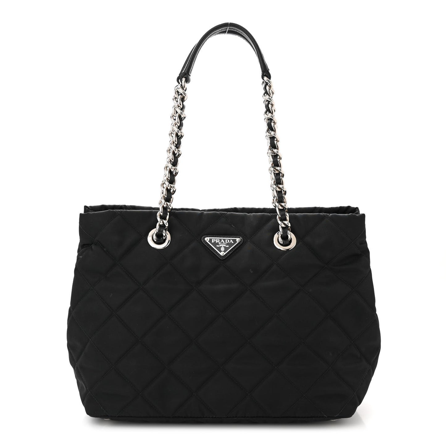 Nylon Tessuto Impuntu Quilted Tote Black