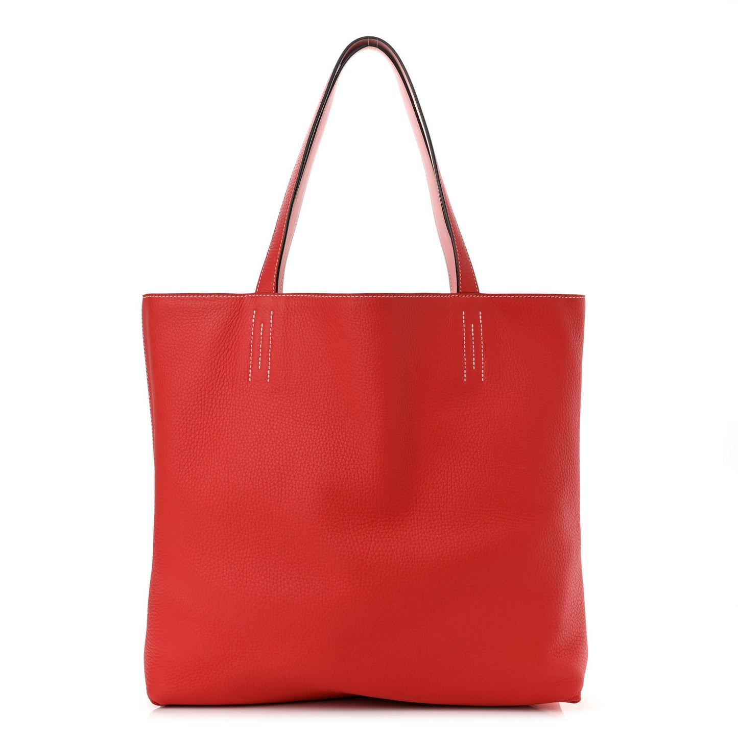 Taurillon Clemence Double Sens 45 Reversible Tote Rose Sakura Bougainvillea