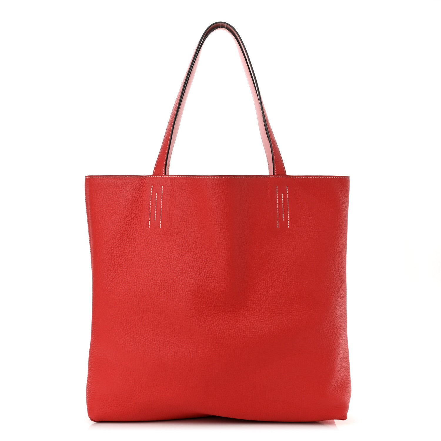 Hermes Taurillon Clemence Double Sens 45 Reversible Tote Rose Sakura Bougainvillea 3 of 20