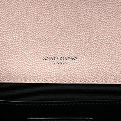 Saint Laurent Grain De Poudre Textured Mixed Matelasse Medium Triquilt Monogram Satchel Marble Pink 6 of 11