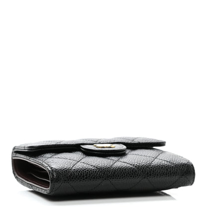 Chanel Caviar Quilted Compact Flap Wallet Black 4 of 9