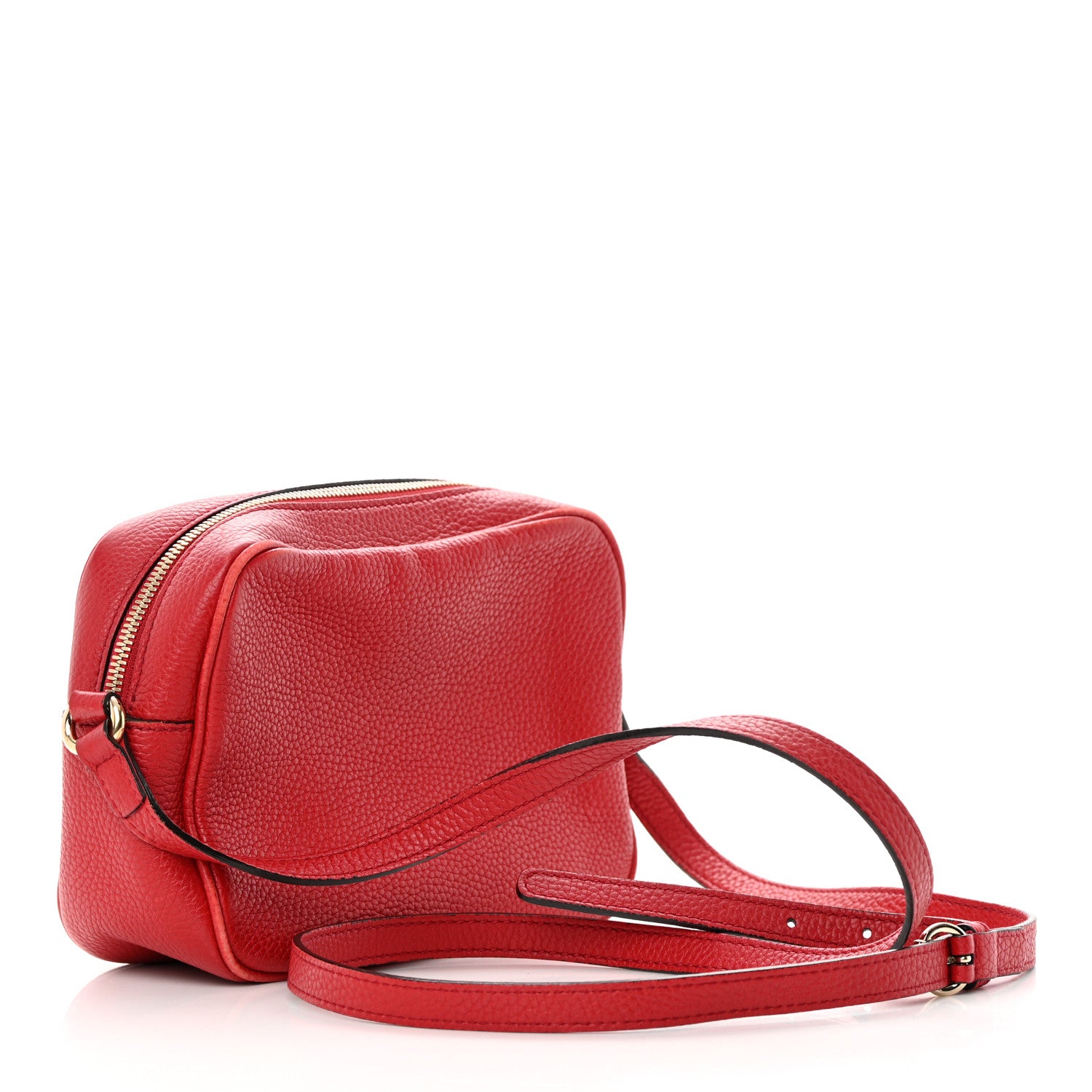 Gucci Pebbled Calfskin Small Soho Disco Bag Tabasco Red 3 of 17
