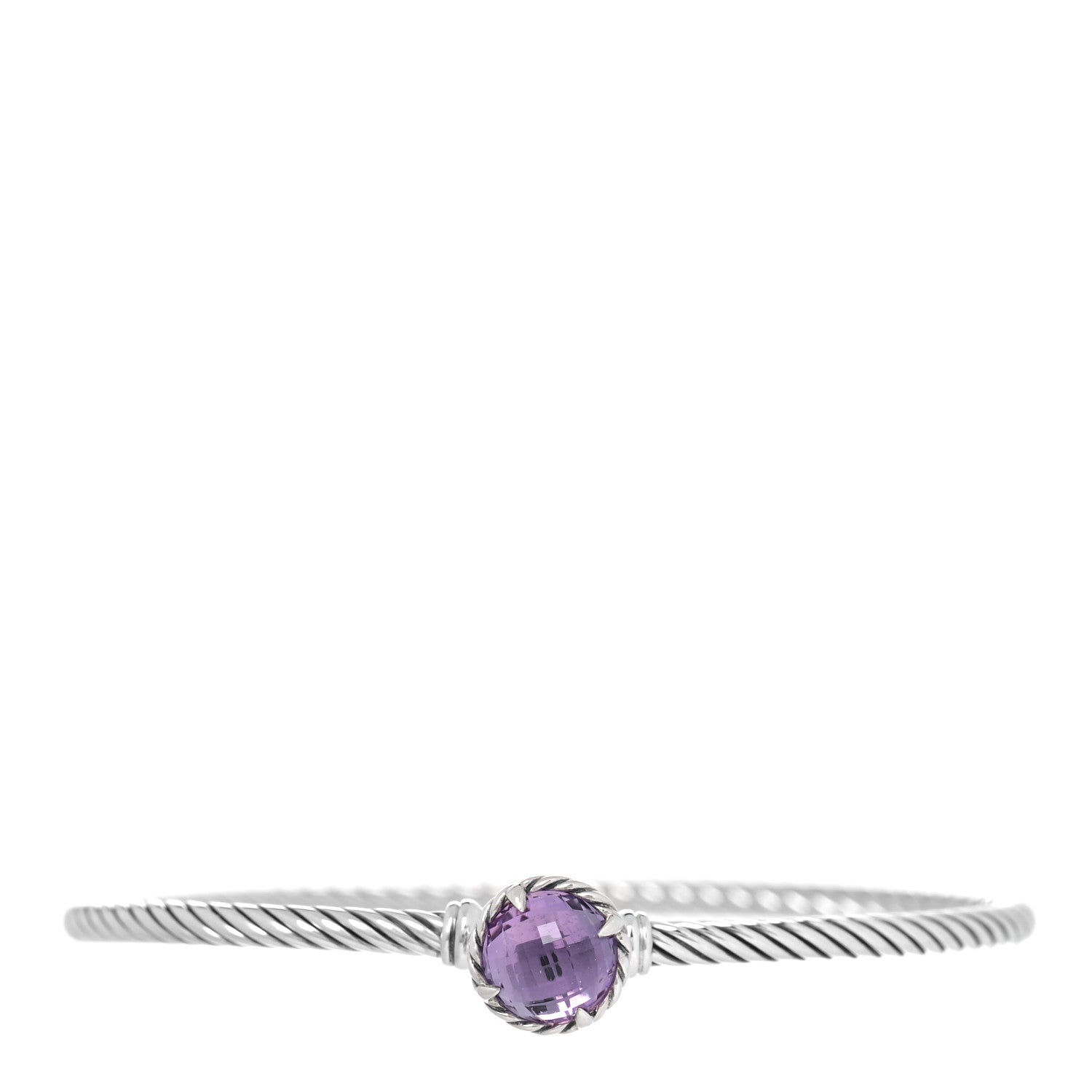 David Yurman Sterling Silver Amethyst 3mm Chatelaine Bracelet 1 of 4