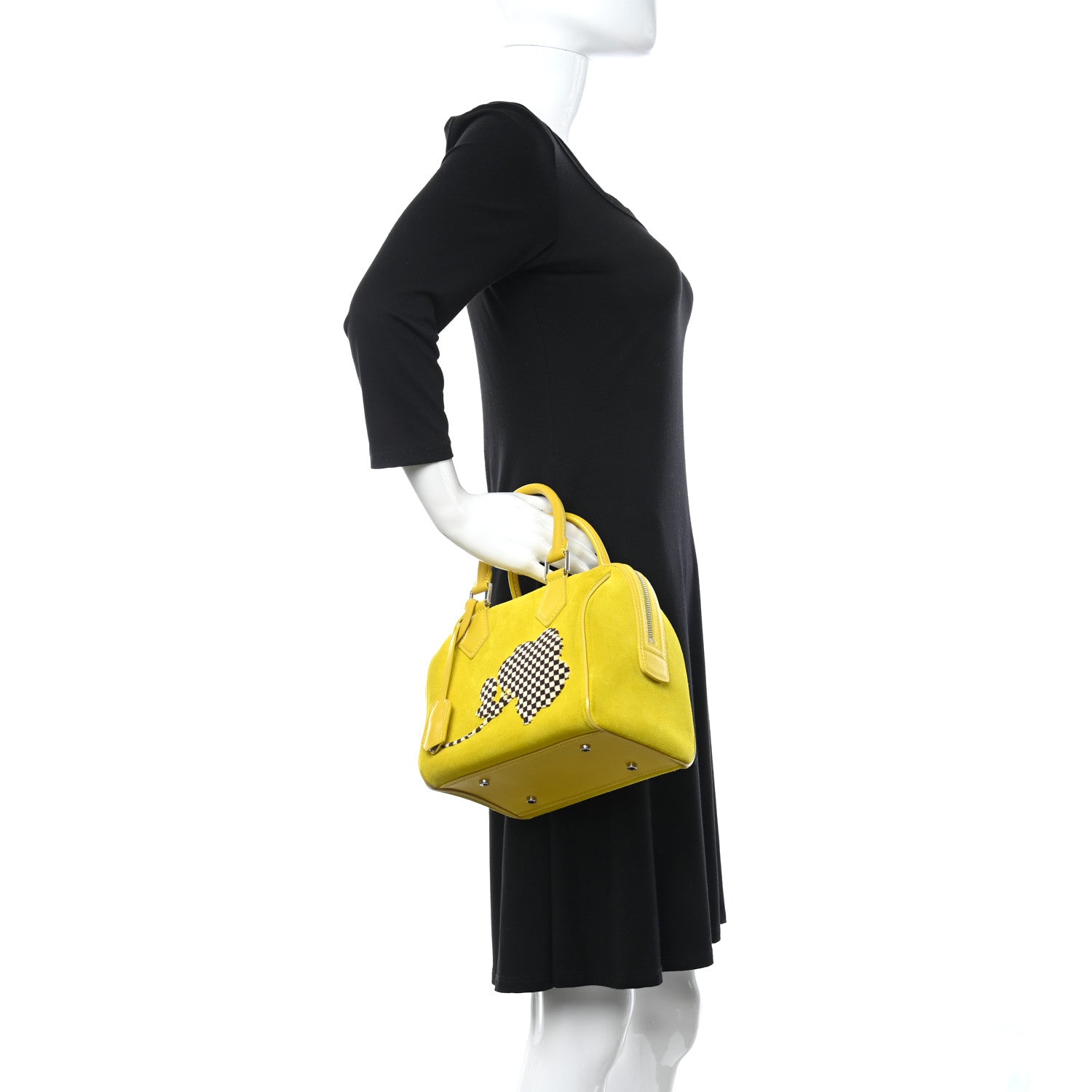Louis Vuitton Suede Cubic Illusion Fleur Speedy Cube PM Yellow 2 of 14