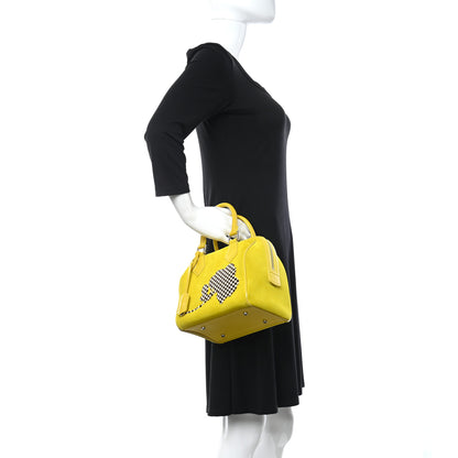 Louis Vuitton Suede Cubic Illusion Fleur Speedy Cube PM Yellow 2 of 14