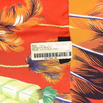 Hermes Silk Brazil Maxi Twilly Rouge Vif Violet Vert 5 of 5