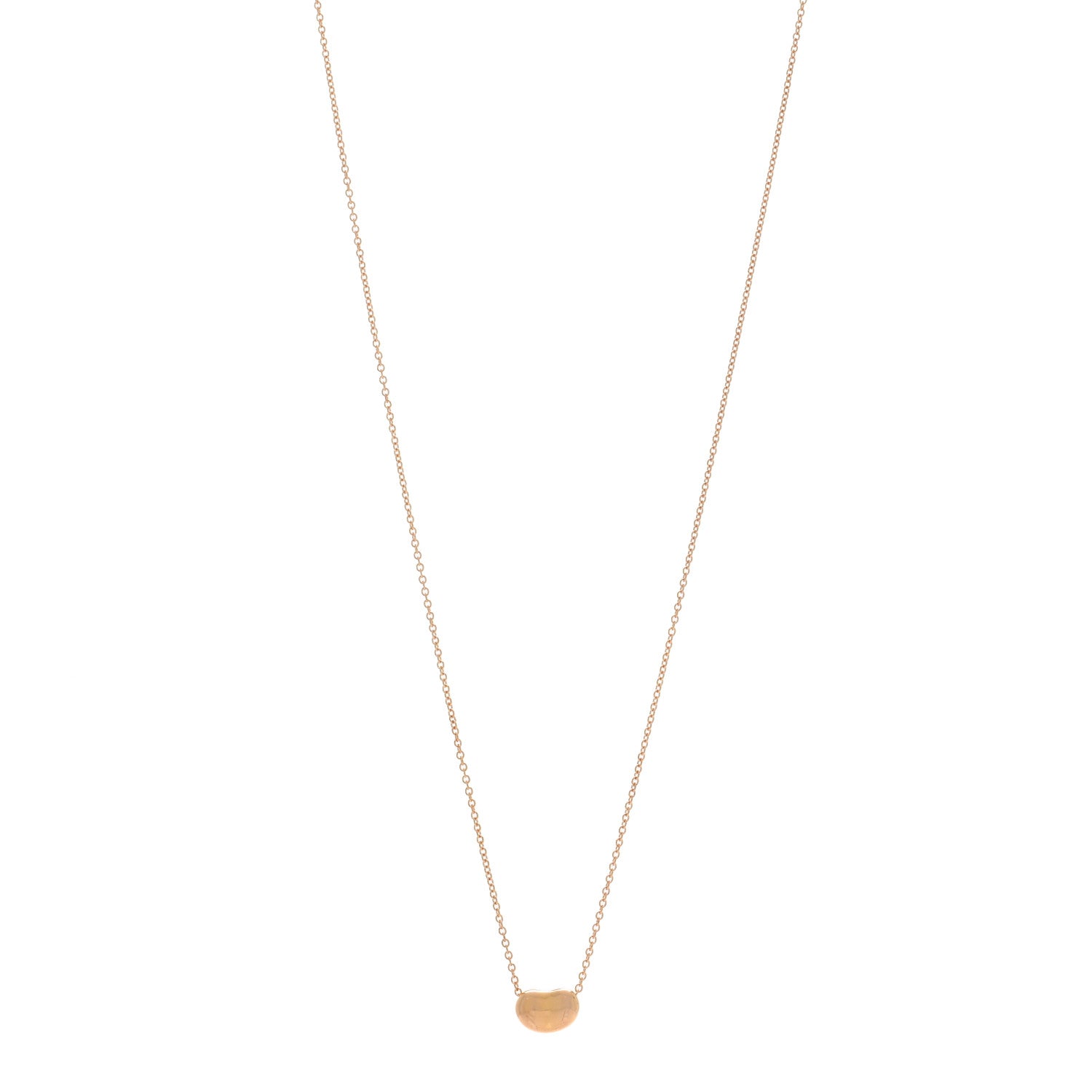 Tiffany 18K Rose Gold 9mm Elsa Peretti Bean Pendant Necklace 1 of 5