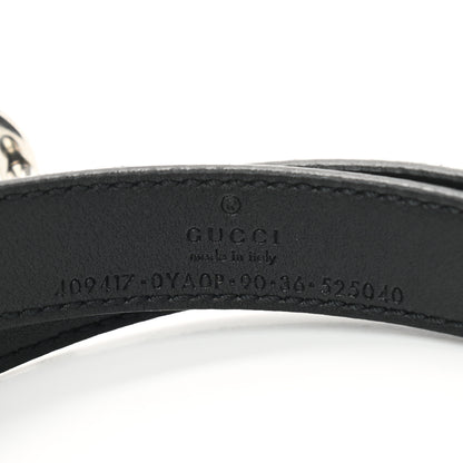 Gucci Plutone Calfskin Palladium Double G 20mm Belt 90 36 Black 3 of 5