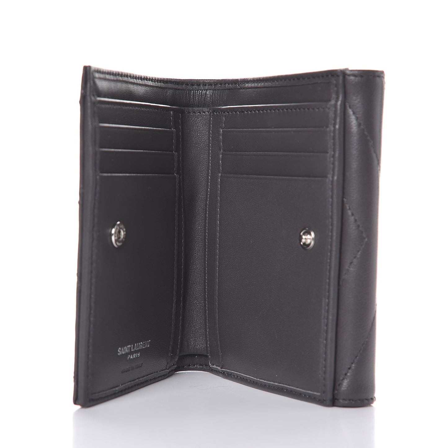 Lambskin Y Quilted Monogram Compact Loulou Wallet Asphalt