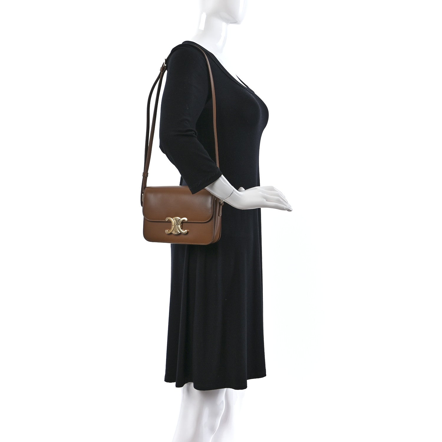 Celine Shiny Calfskin Teen Triomphe Bronze 2 of 9