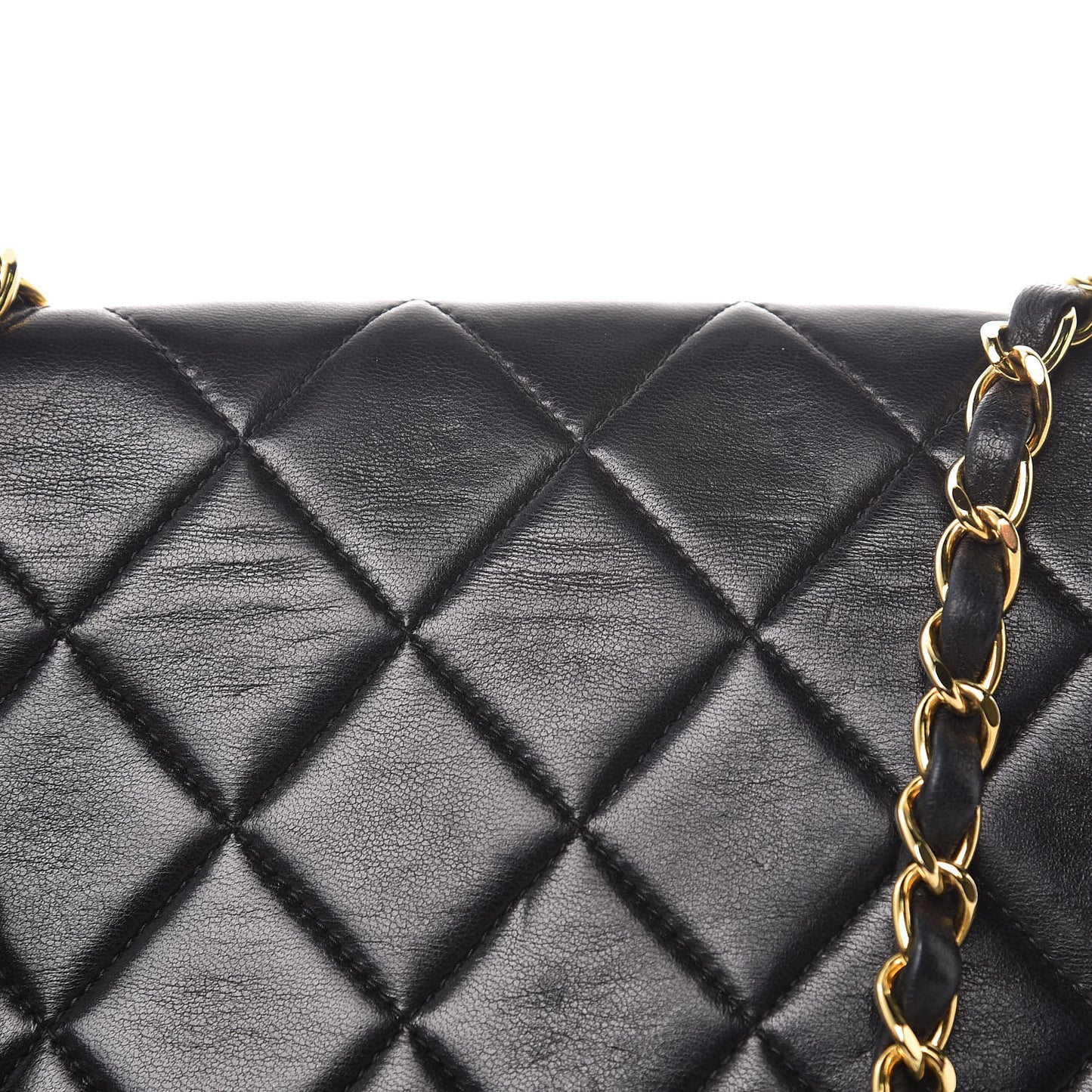 Lambskin Quilted Small Single Flap Black