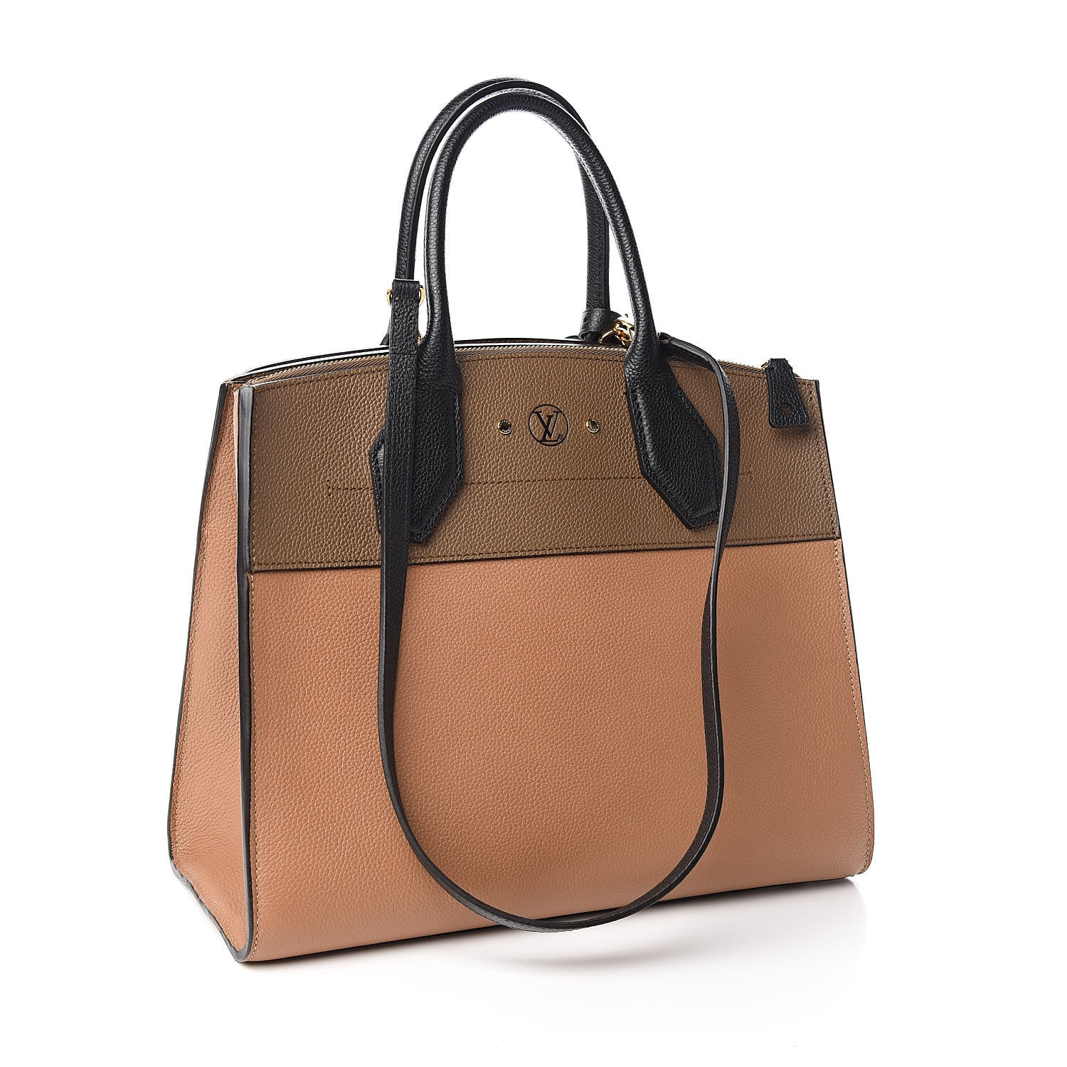 Louis Vuitton Taurillon City Steamer MM Sesame Kombu Black 3 of 9