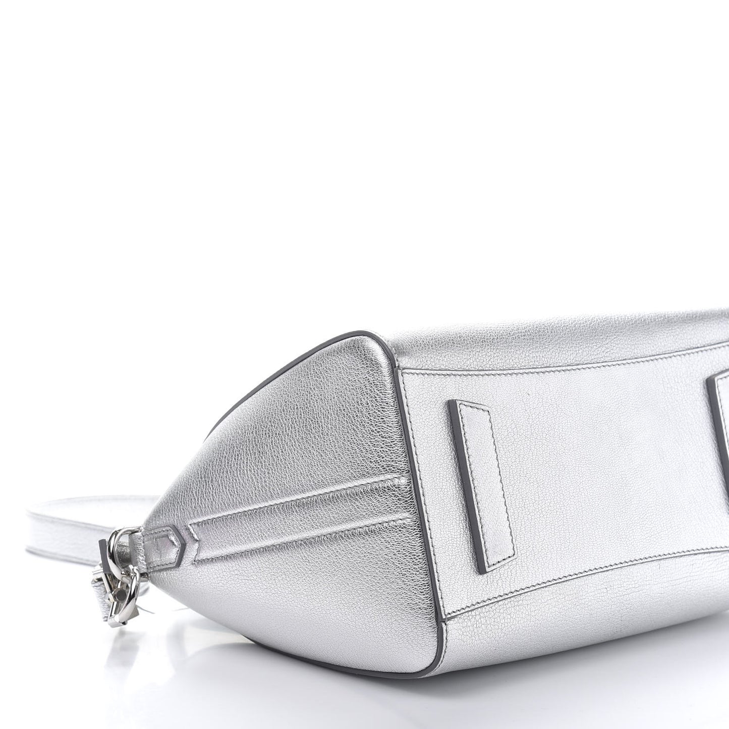 Metallic Sugar Goatskin Small Antigona Silver