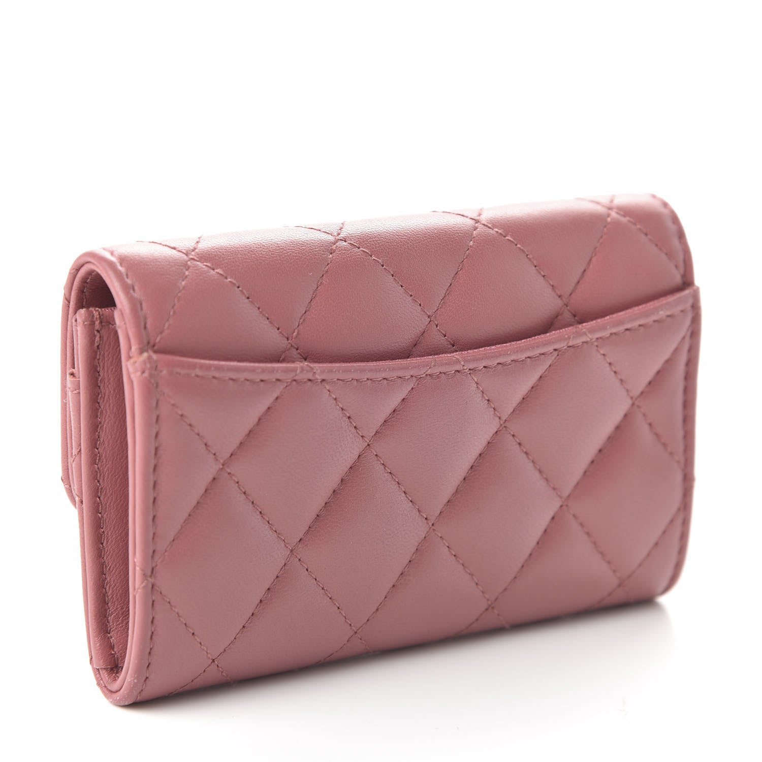 Chanel Lambskin Quilted Flap Card Holder Wallet Pink 3 of 11