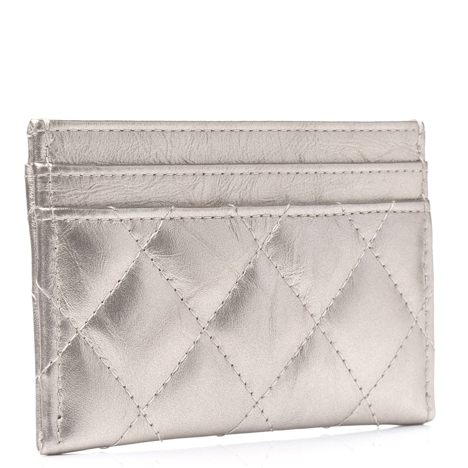 Chanel Metallic Aged Calfskin Quilted Reissue Card Holder Gold 3 of 9