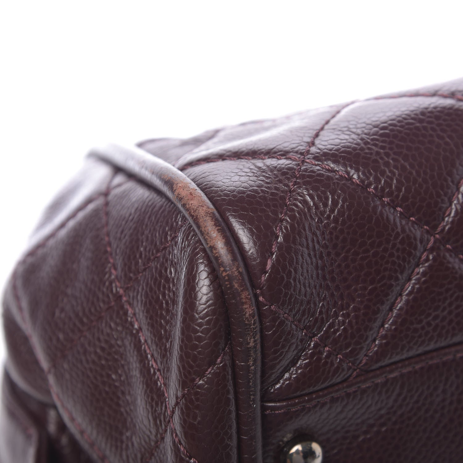 Chanel Caviar Quilted CC Timeless Bowler Burgundy 13 of 14