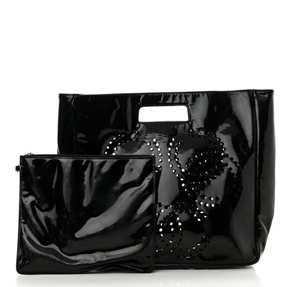 Chanel Patent Perforated CC Handle Bag Black 2 of 18
