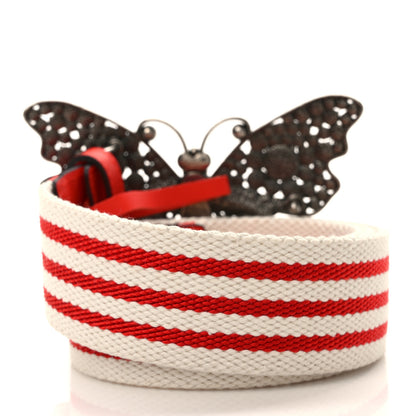 Gucci Crystal Butterfly Belt 85 34 White Red 2 of 4
