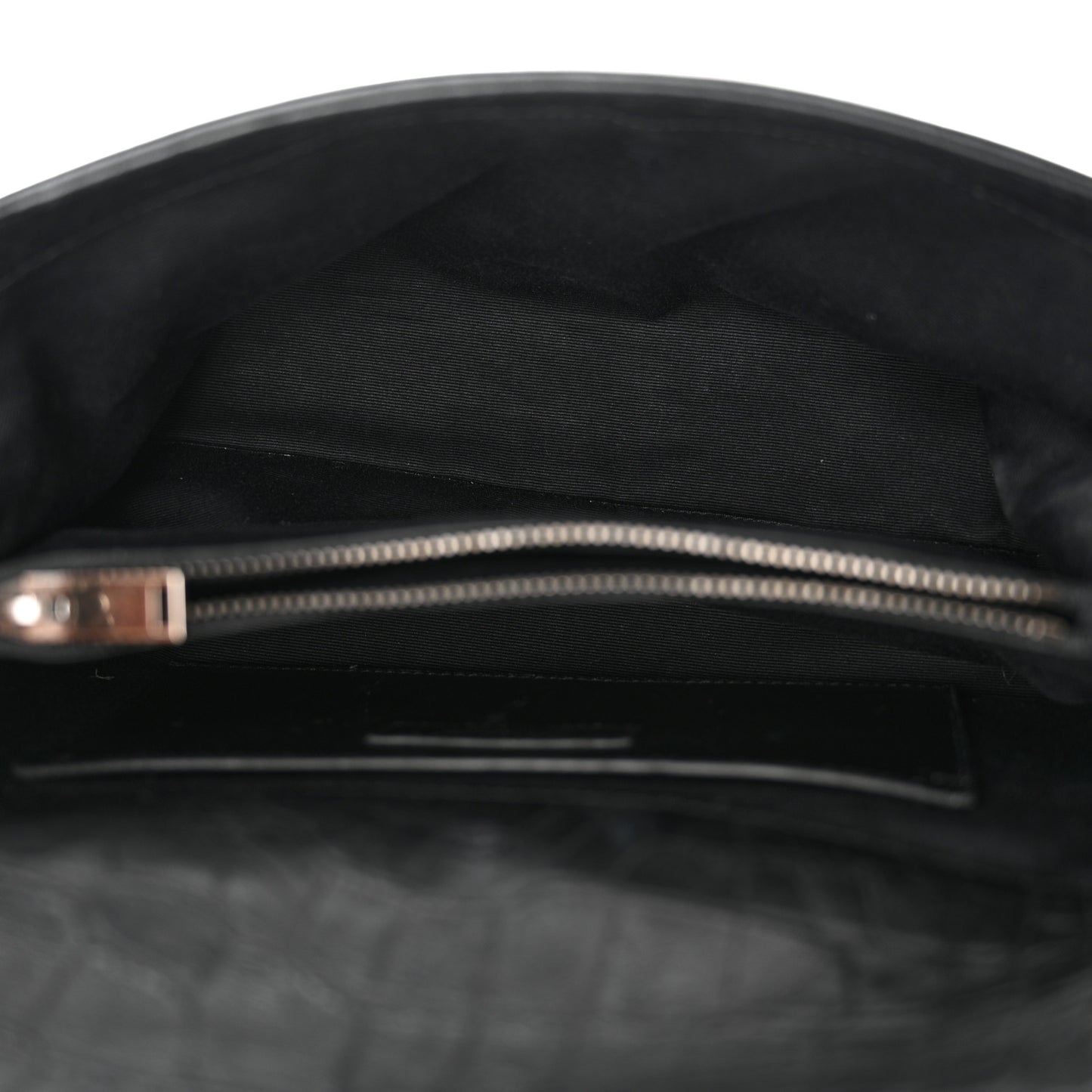 Calfskin Crocodile Embossed Medium West Hollywood Monogram Fold-Over Black
