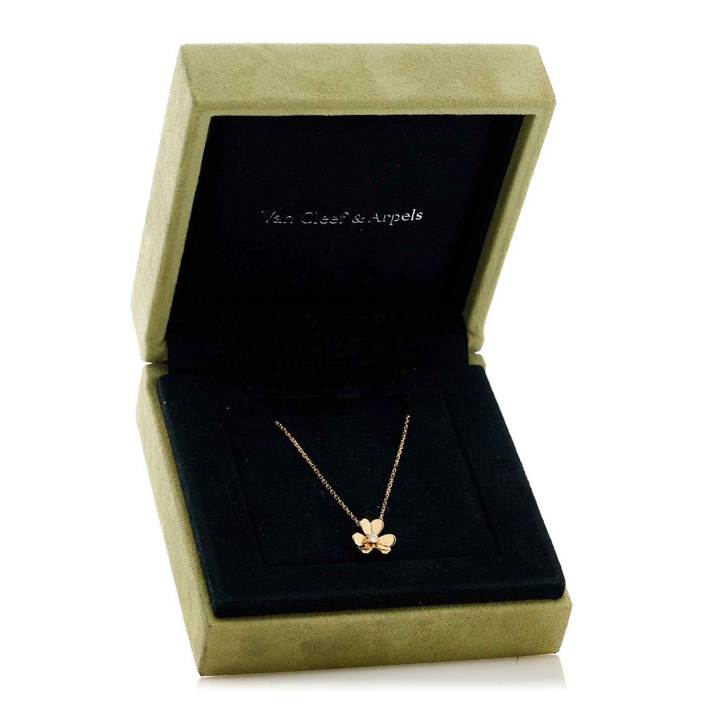 18K Yellow Gold Diamond Mini Frivole Pendant Necklace