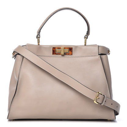 Fendi Vitello Seta Plexiglass Tortoise Medium Peekaboo Iconic Satchel Tortora 1 of 16