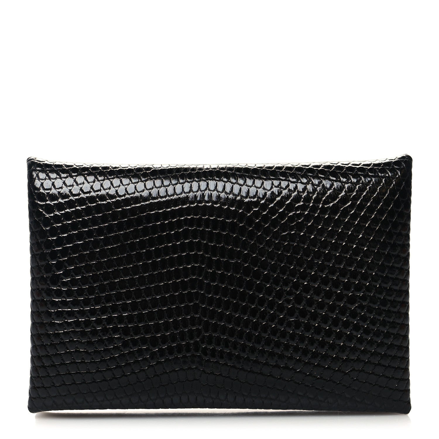 Hermes Lizard Calvi Card Case Black 1 of 9