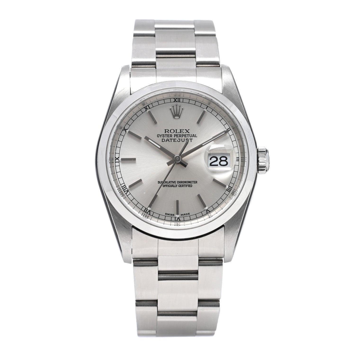 Rolex Stainless Steel 36mm Oyster Perpetual Datejust Watch Silver 16200 1 of 4