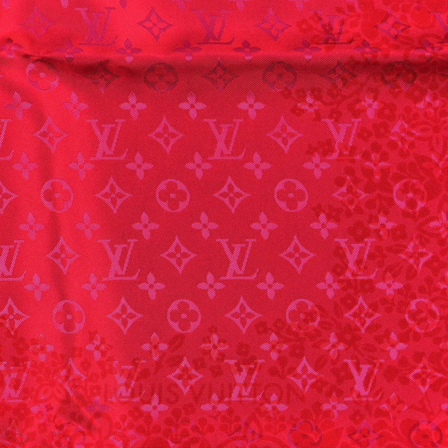 Silk Monogram Floral Square Scarf Pink