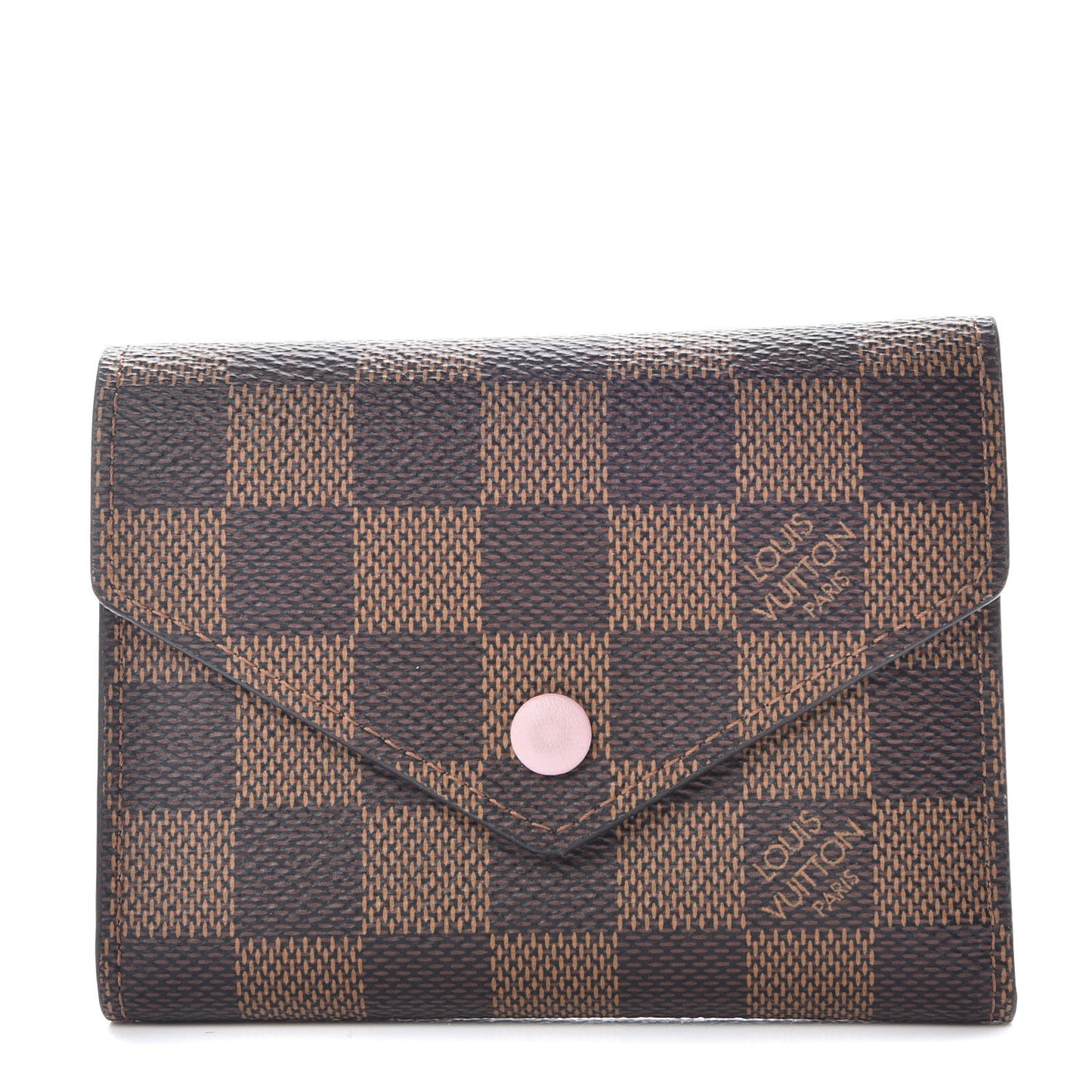 Damier Ebene Victorine Wallet Rose Ballerine