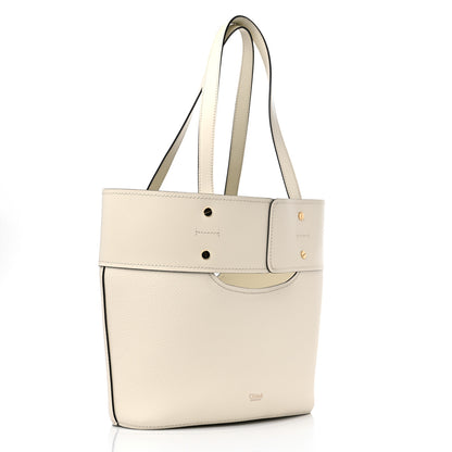 Chloe Calfskin Small Aby Lock and Key Tote Bag Natural White 4 of 10