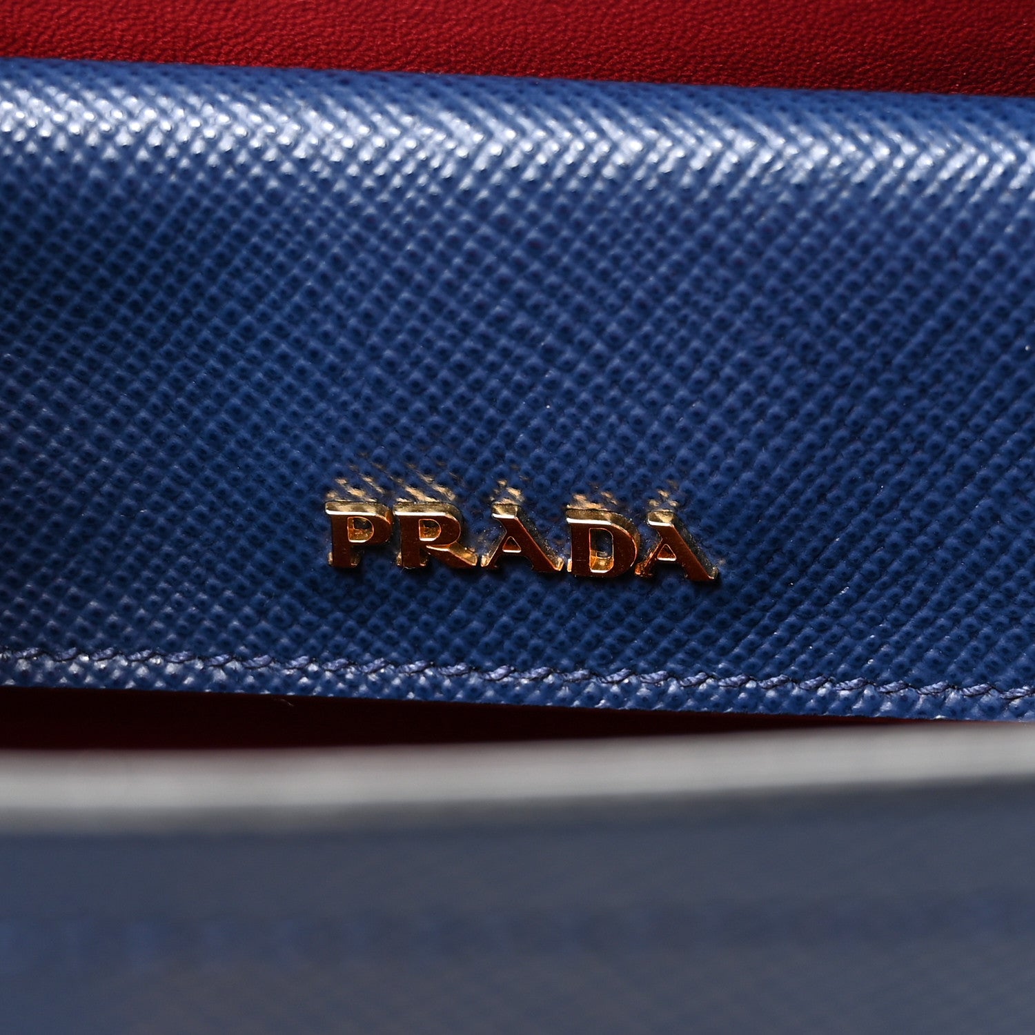Prada Saffiano Cuir Medium Double Bag Bleuette Fuoco 6 of 9