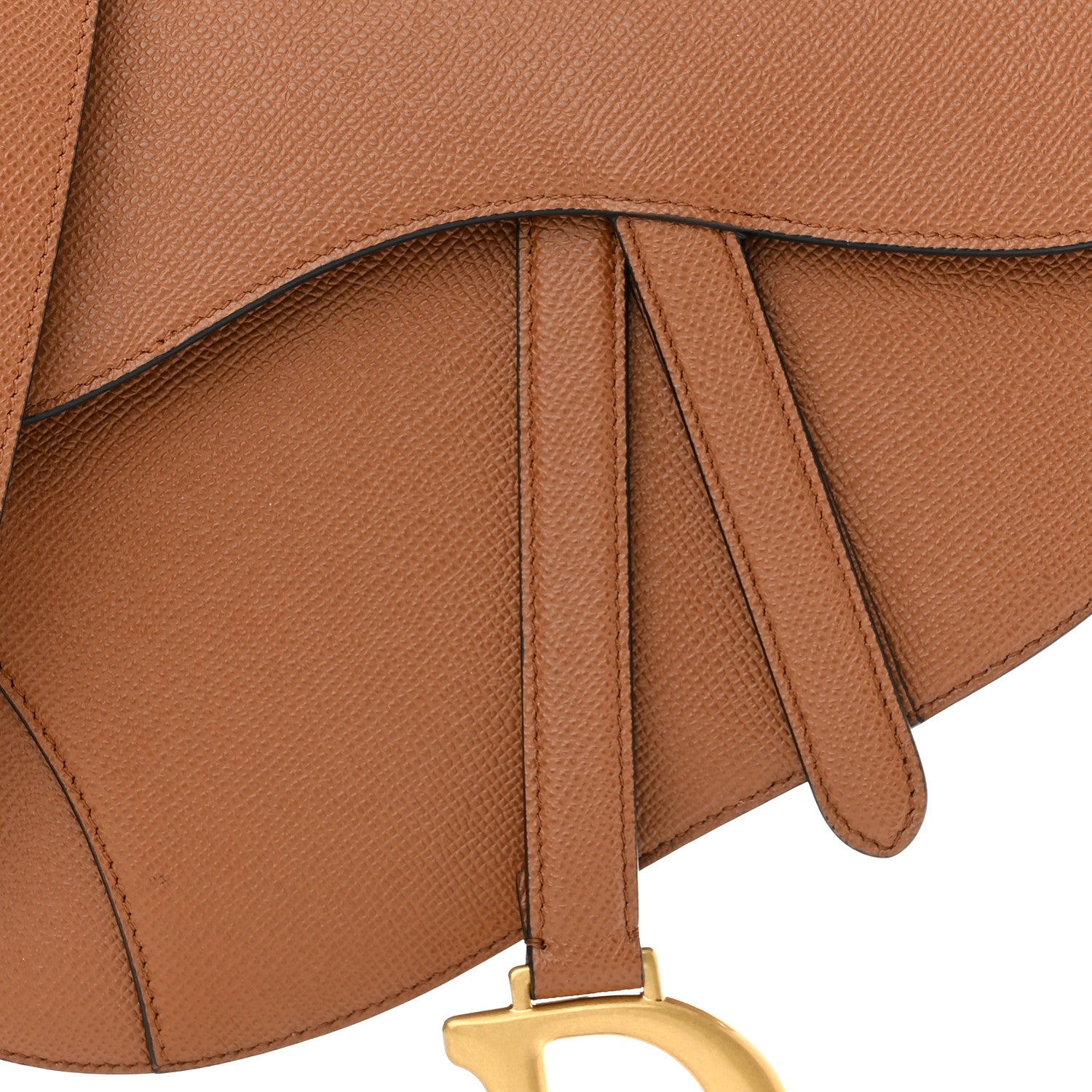 Christian Dior Grained Calfskin Saddle Bag With Strap Camello 8 of 11
