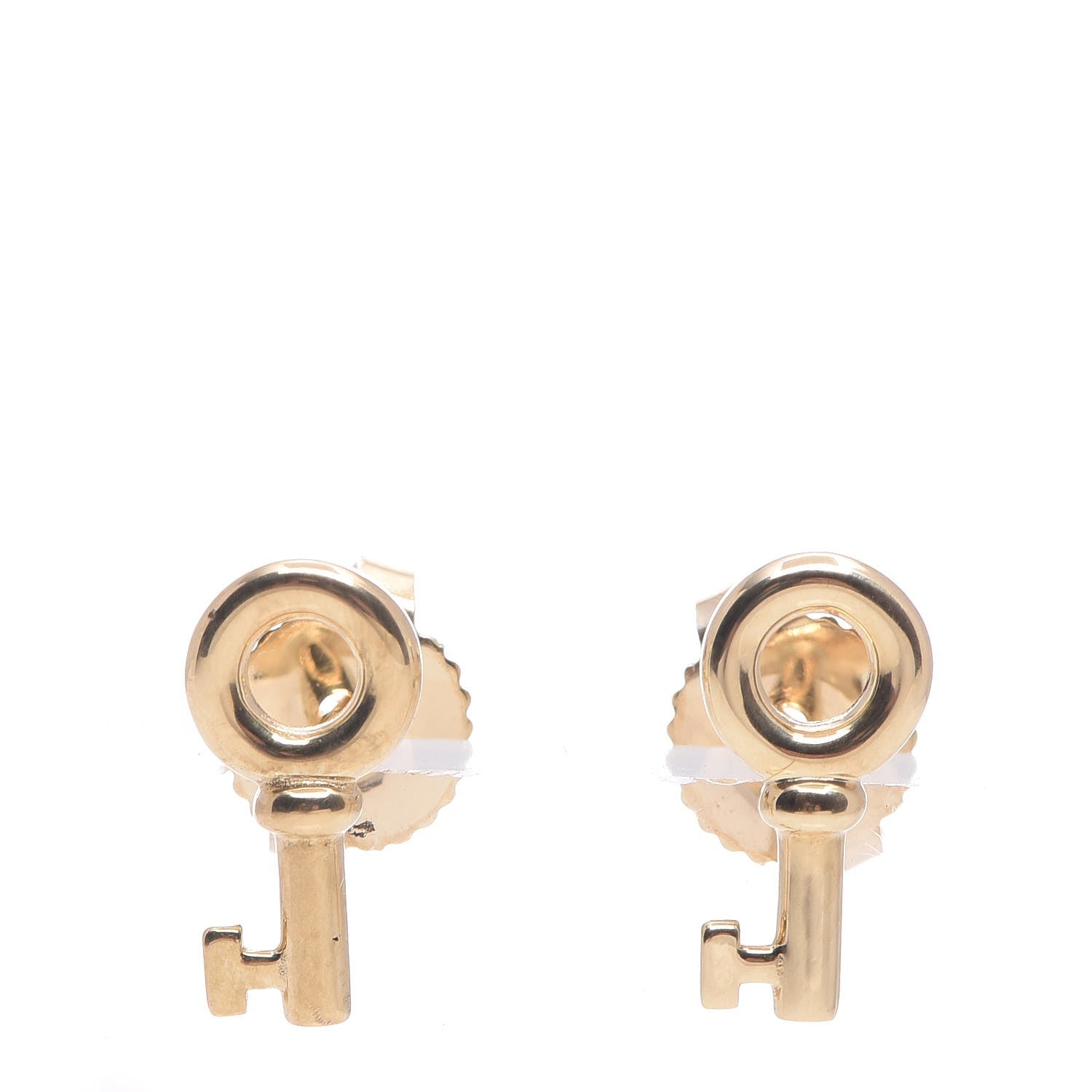 Tiffany 18K Yellow Gold Mini Key Earrings 1 of 6