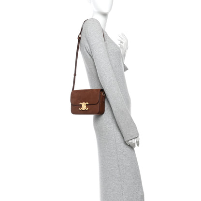Celine Nubuck Calfskin Teen Triomphe Chestnut 2 of 12