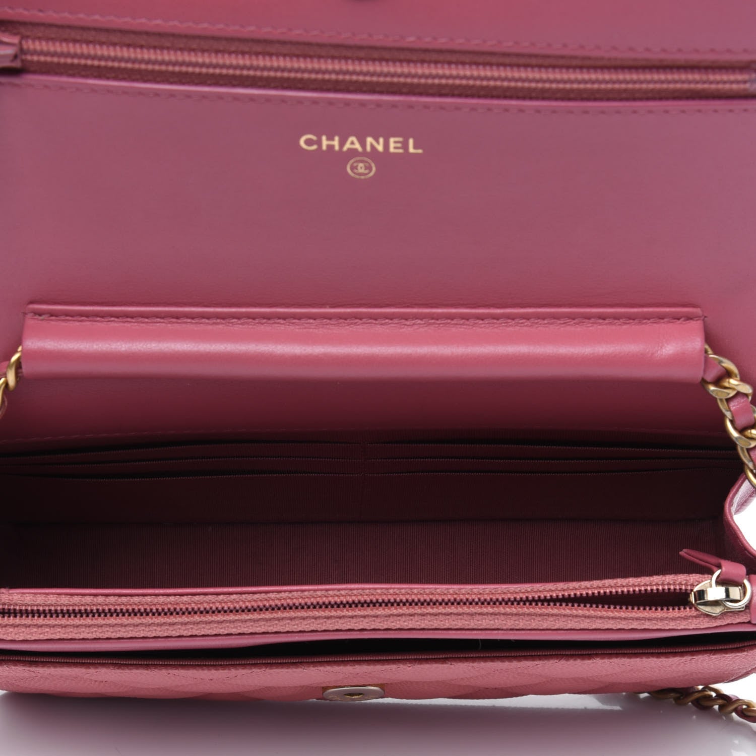 Chanel Caviar Quilted CC Filigree Wallet On Chain WOC Pink 5 of 18