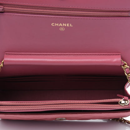 Chanel Caviar Quilted CC Filigree Wallet On Chain WOC Pink 5 of 18
