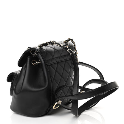 Chanel Lambskin Quilted Small Duma Drawstring Backpack Black 3 of 11