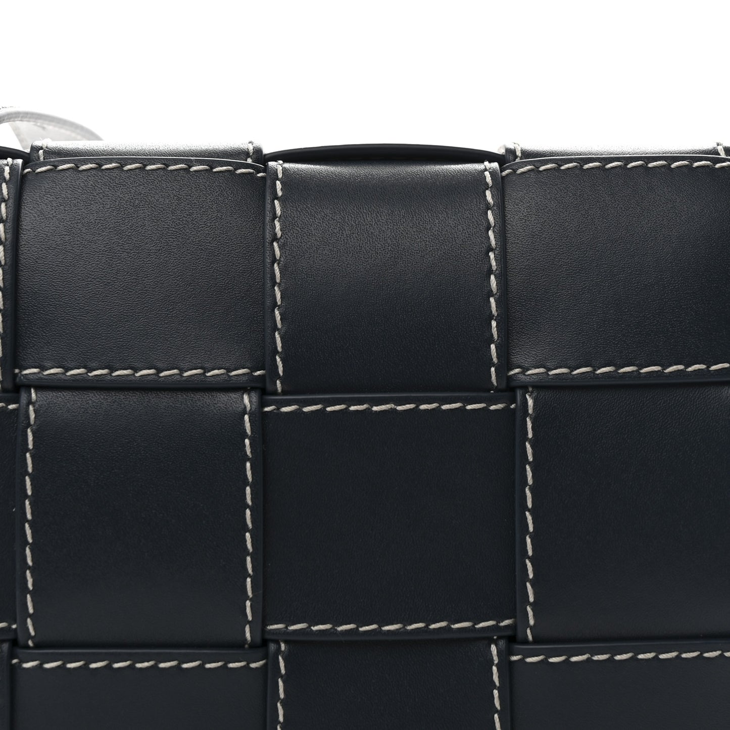 Lambskin Maxi Intrecciato Urban Stitch Cassette Crossbody Bag Deep Blue