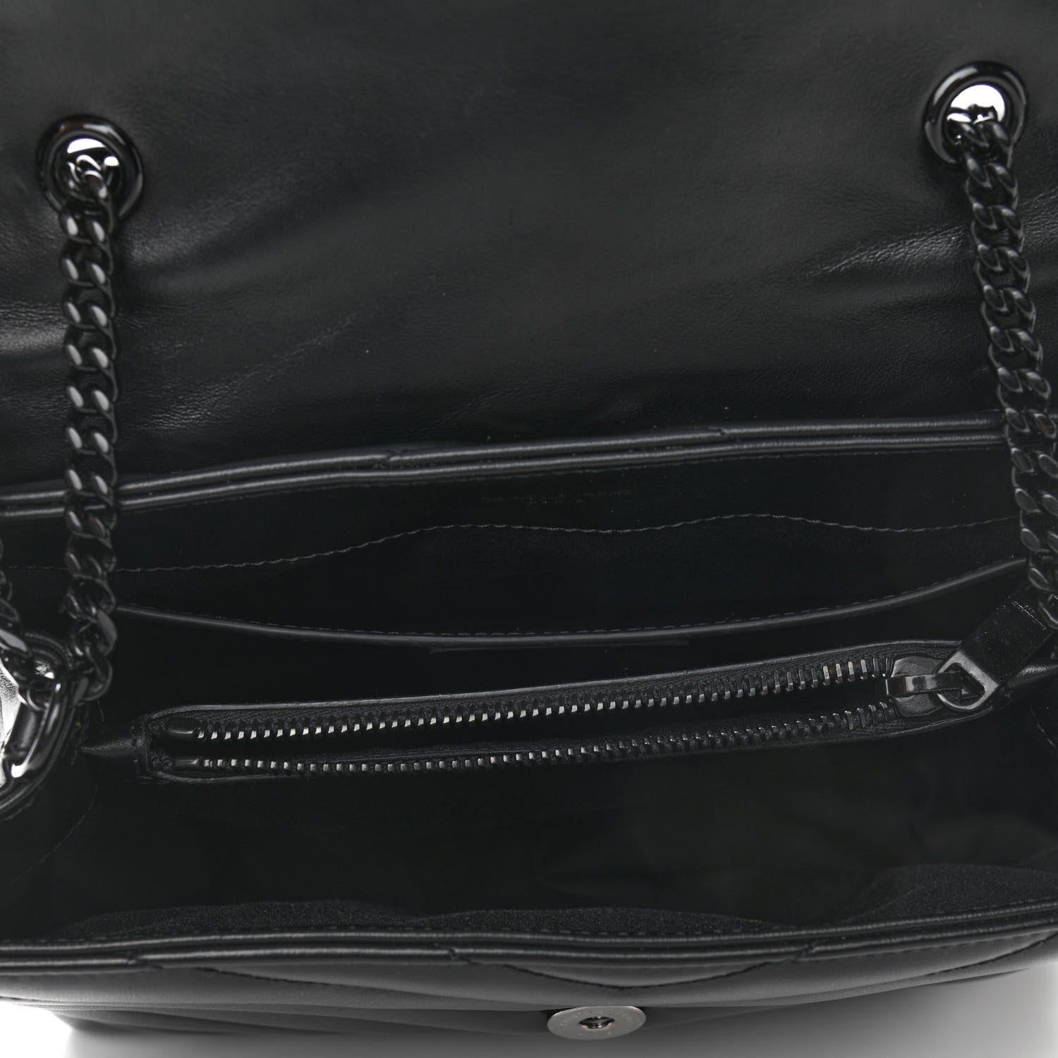Saint Laurent Calfskin Y Quilted Monogram Small Loulou Chain Satchel Black 5 of 10